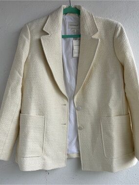 Club Monaco Ivory Bouclé Blazer